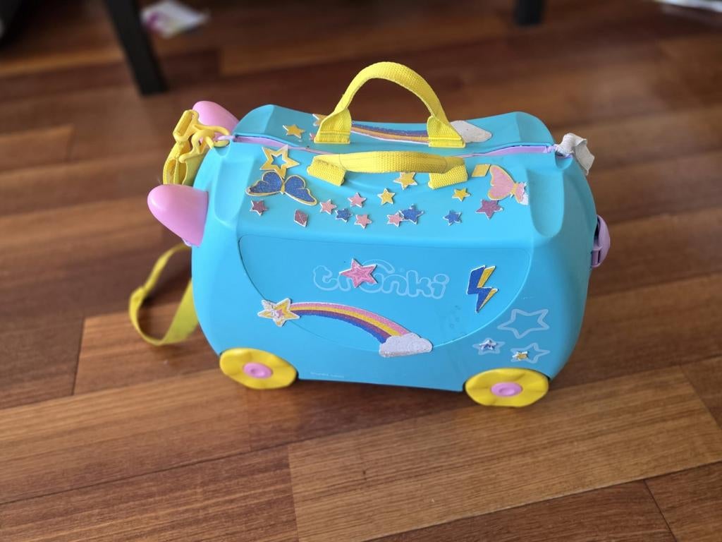 Trunki Eenhoorn Kinderkoffer - Blauw met Stickers, Ophalen, Gebruikt