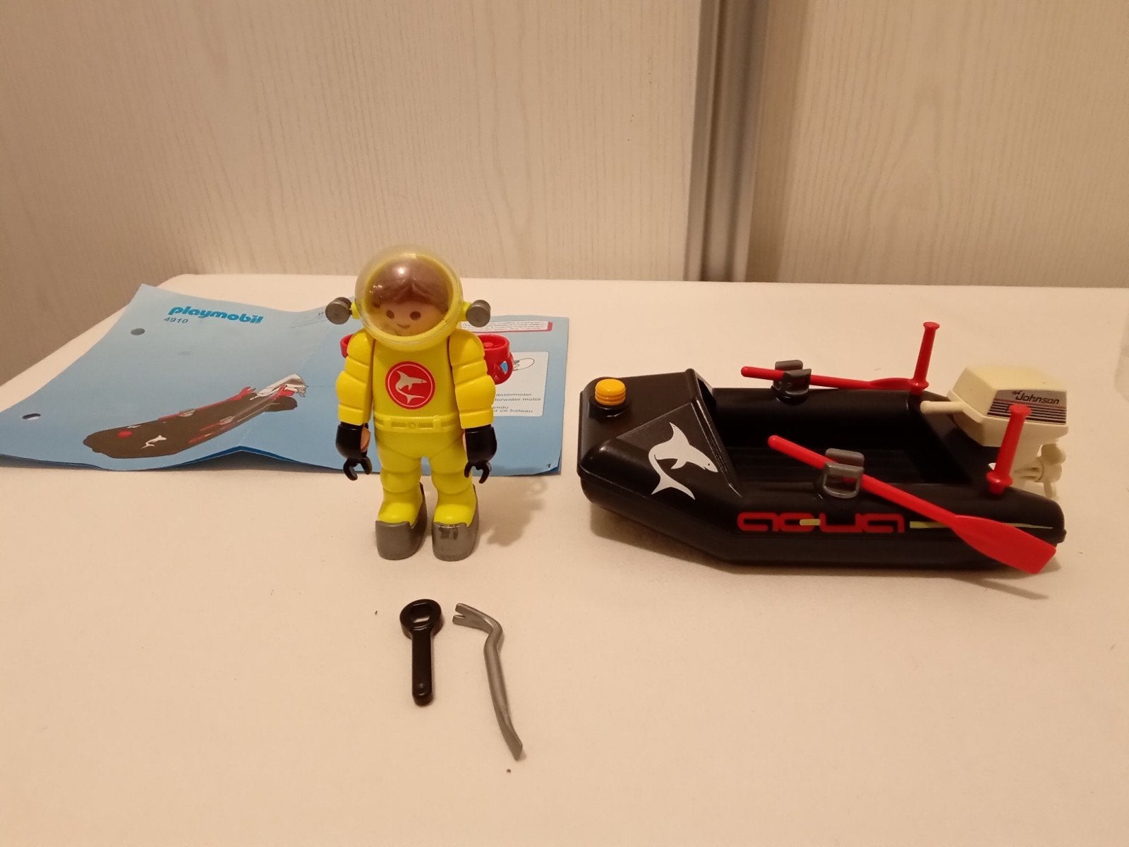 Playmobil 4910 duiker met zodiac compleet, Complete set, Voertuig, Ophalen of Verzenden, Zo goed als nieuw