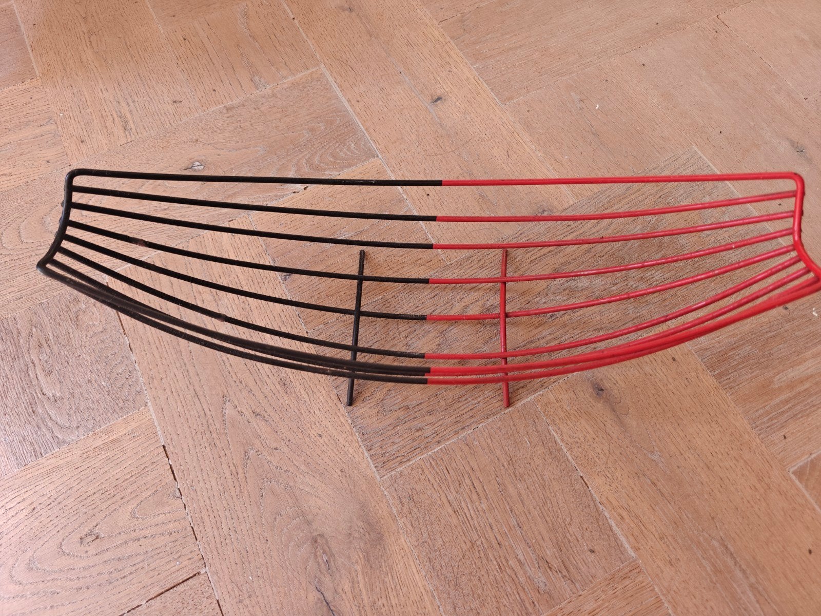Vintage Pilastro fruitschaal - rood/zwart draadstaal, Antiek en Kunst, Antiek | Schalen, Ophalen of Verzenden