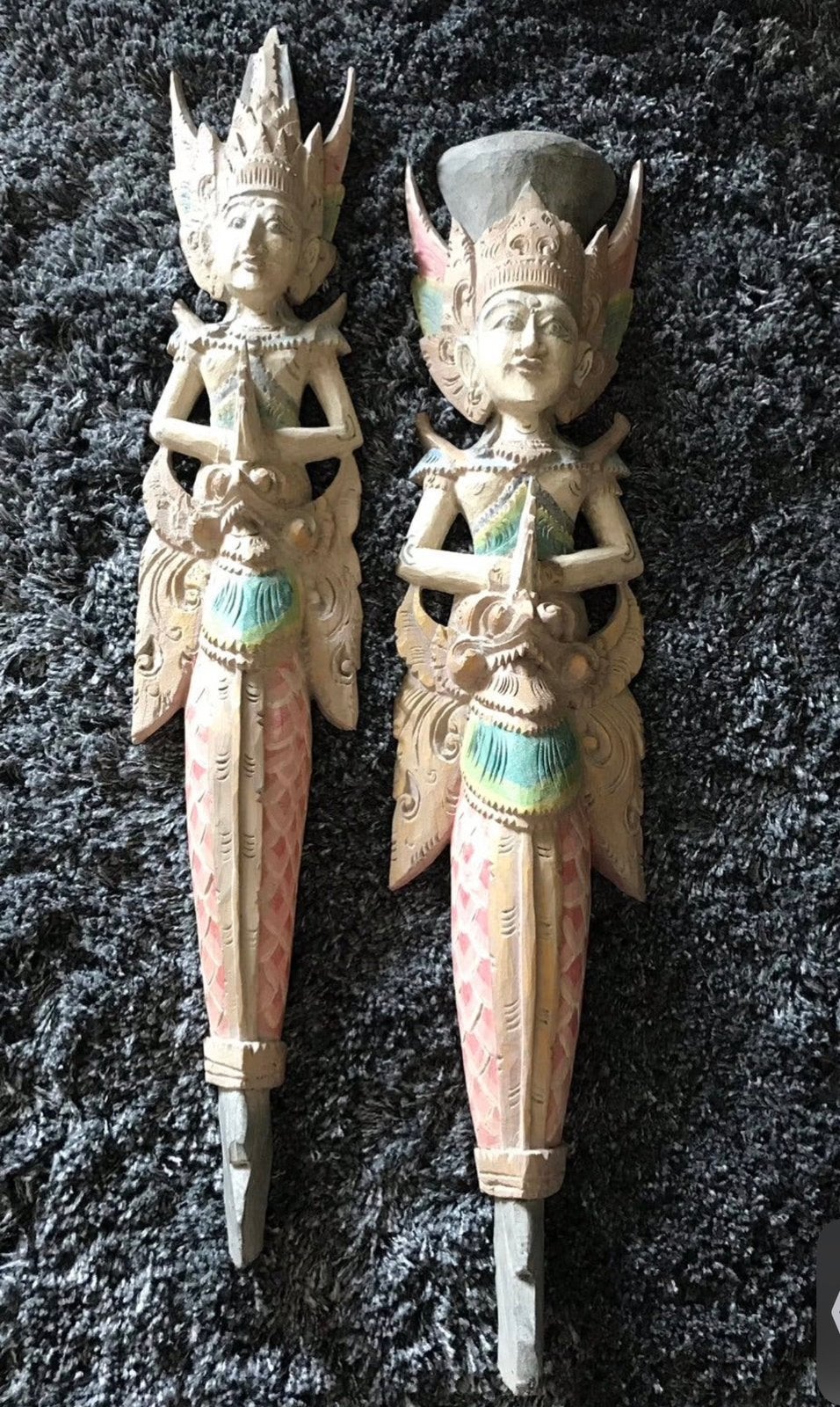Rama & shinta wandhangers groot model Bali hout nieuw, Oosters, Wandhanger, Hout, Meerkleurig