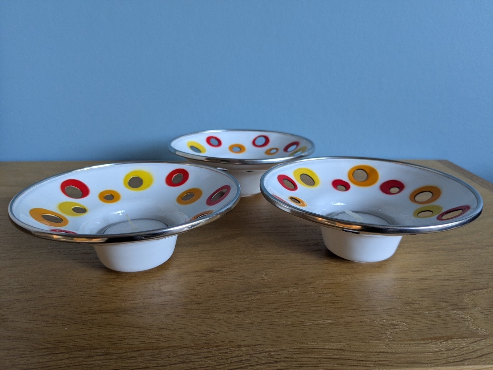 ❤️ NIEUW 3x vintage IKEA '80 Space Age emaille waxinelichtje, Ophalen, IKEA, Waxinelichthouder, Nieuw