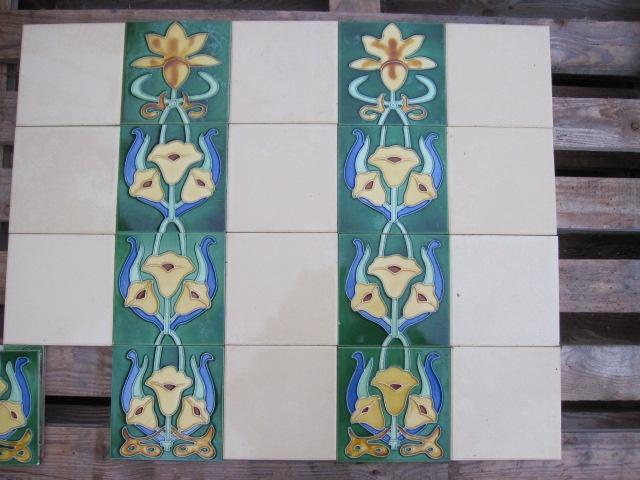 15x rij van 4 kleurrijke tegels 15x15cm afbeelding in relief