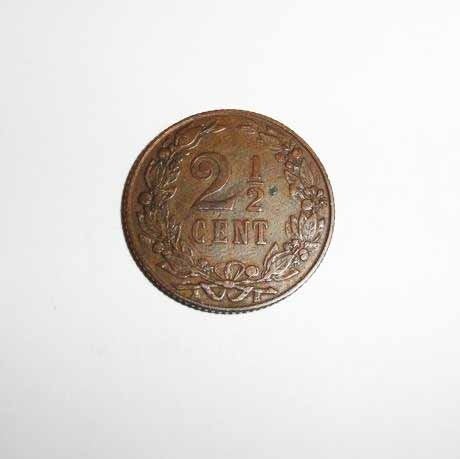 Munt Nederland 2,5 Cent 1906, Verzenden, Koningin Wilhelmina, 1 cent, Losse munt