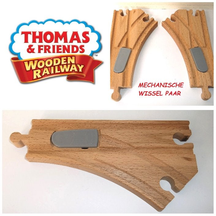 Houten Mechanische Wissel Paar voor Trein Spoor, Kinderen en Baby's, Ophalen of Verzenden, Zo goed als nieuw