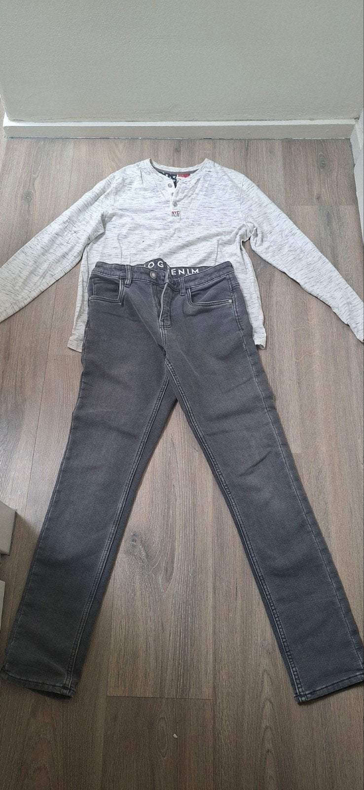 C&A denim Jeans & shirt Maat 158/164, Kleding | Heren, T-shirts, Blauw, Zo goed als nieuw, Maat 46 (S) of kleiner, C&A