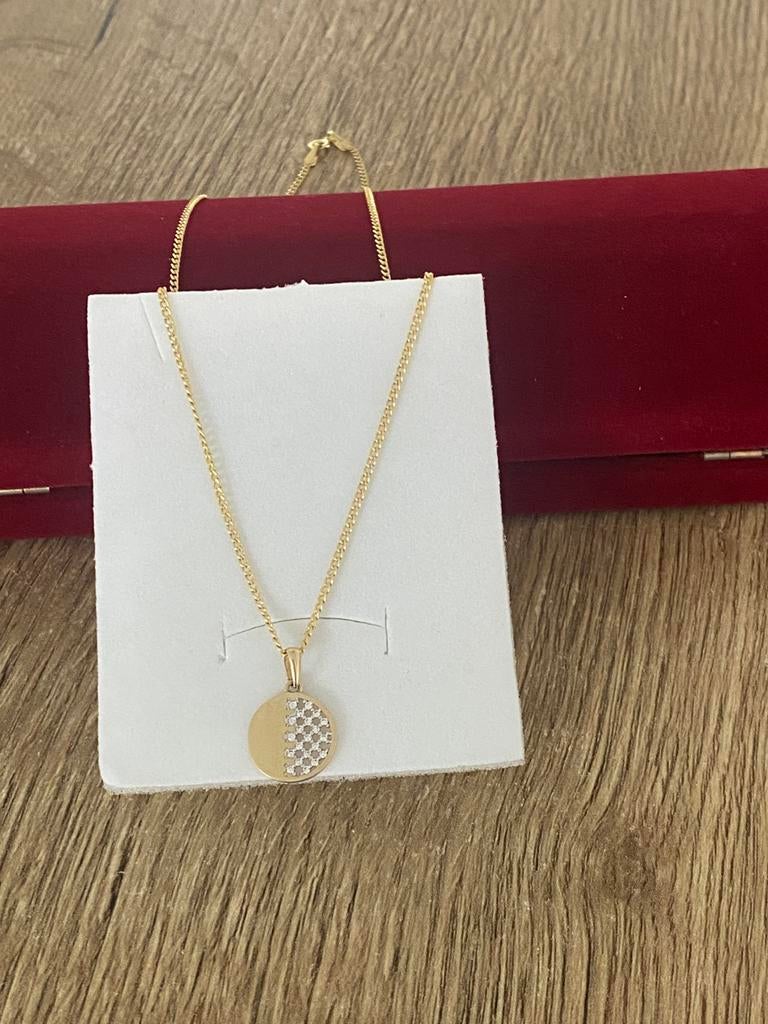 14 karaat gouden ketting met hanger 585 goud, Sieraden, Tassen en Uiterlijk, Kettingen, Nieuw, Goud, Goud, Met hanger, Ophalen of Verzenden