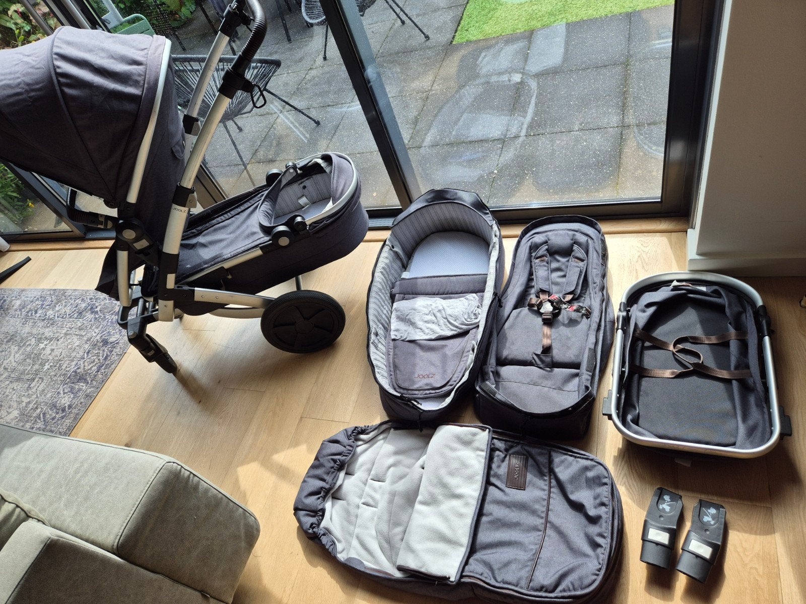 Joolz Geo duo (2x zitje 2x wieg) grijs/bruin, Ophalen, Gebruikt, Duomodel