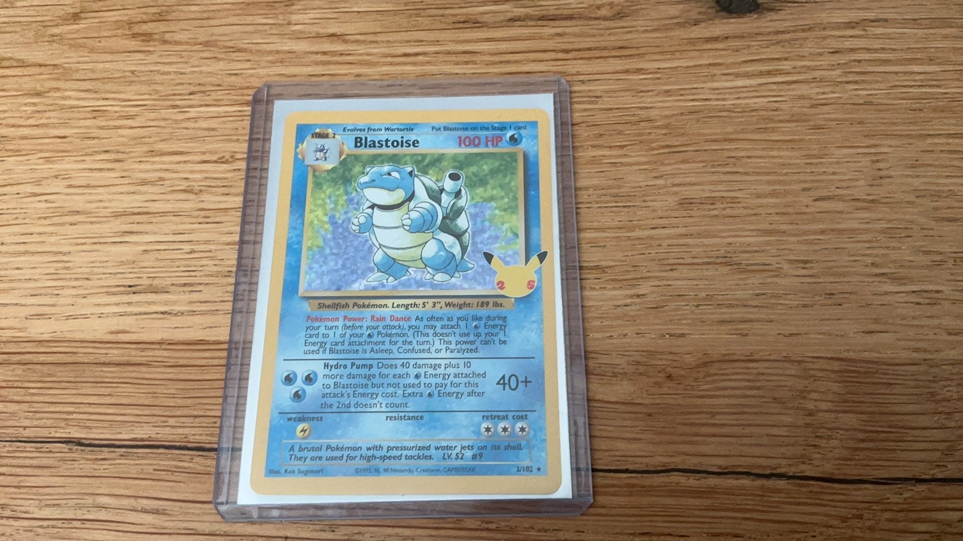 Pokemon Blastoise 2/102 Celebrations 25th Anniversary, Verzenden, Zo goed als nieuw, Losse kaart