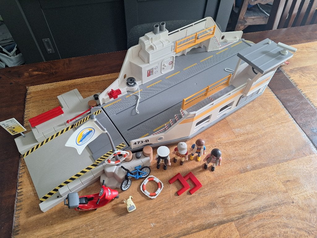 Playmobil Veerboot 5127 met aanlegsteiger en figuren, Ophalen, Gebruikt, Complete set, Boot/Schip