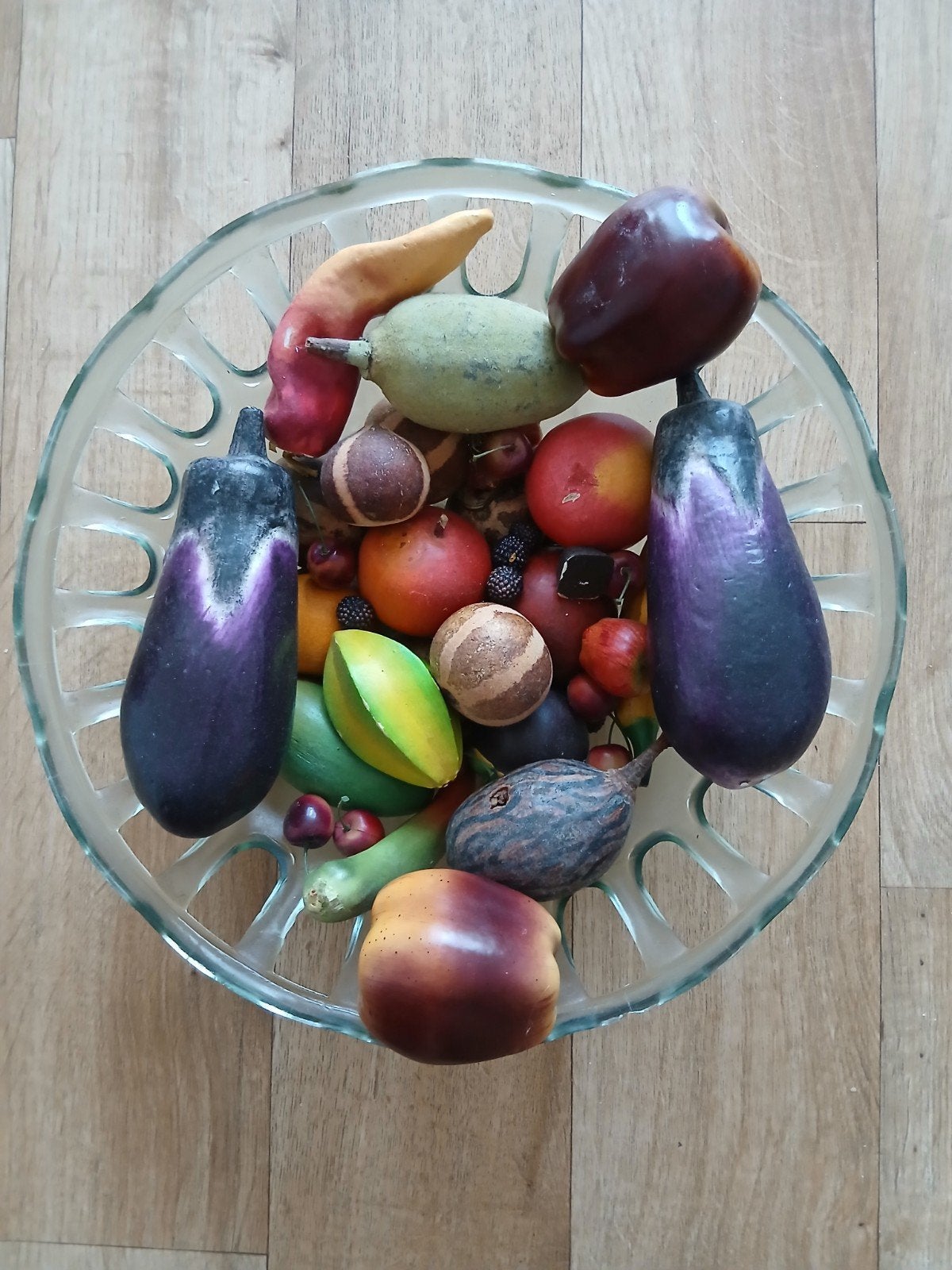 Schaal + Kunstfruit, Ophalen of Verzenden, Zo goed als nieuw, Rond, Glas