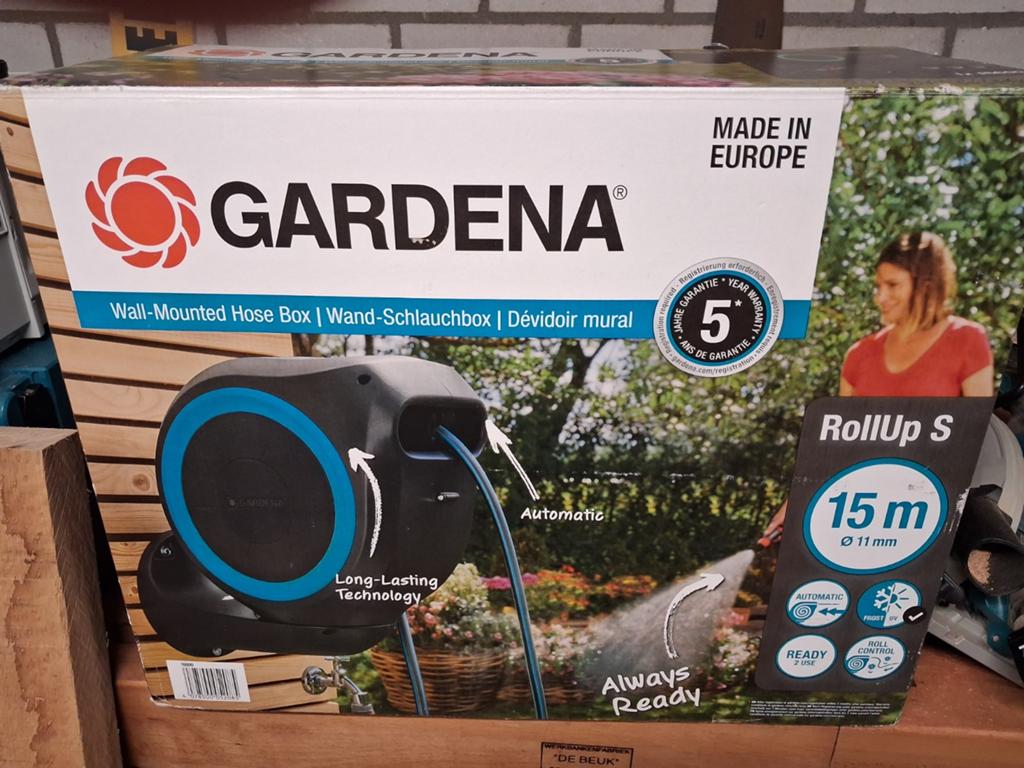 Gardena haspel 15 meter nieuw in doos, Ophalen, Nieuw, Tuinslang