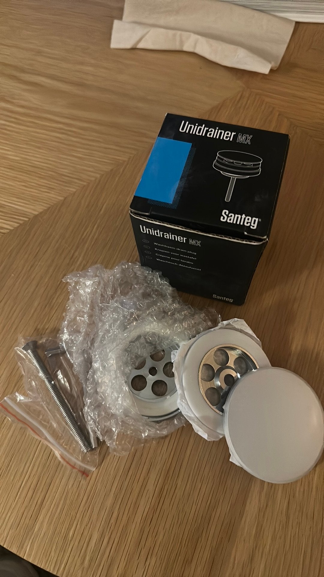 Santeg Unidrainer MX afvoerplug, Ophalen of Verzenden, Zo goed als nieuw, Rvs, Overige typen