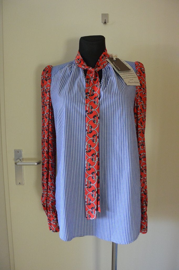 Manila Grace blouse 40 NIEUW blauw rood gaaf, Maat 38/40 (M), Manila Grace, Blauw, Nieuw