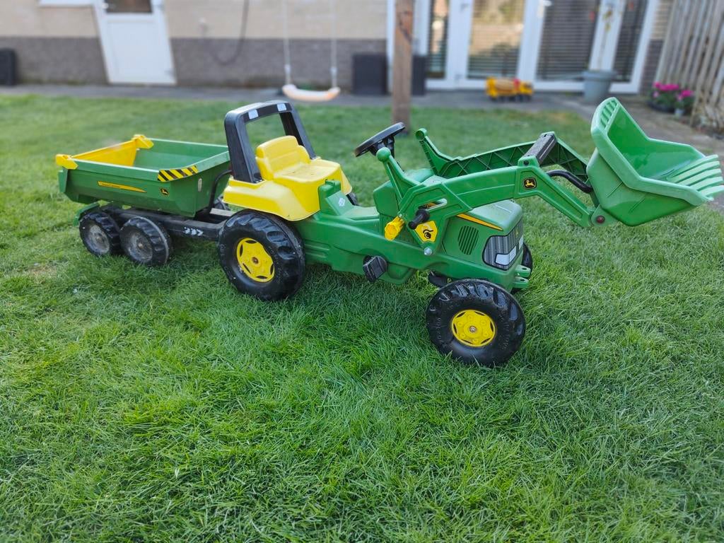 John Deere traptractor met aanhanger en graver, Kinderen en Baby's, Speelgoed | Buiten | Voertuigen en Loopfietsen, Ophalen