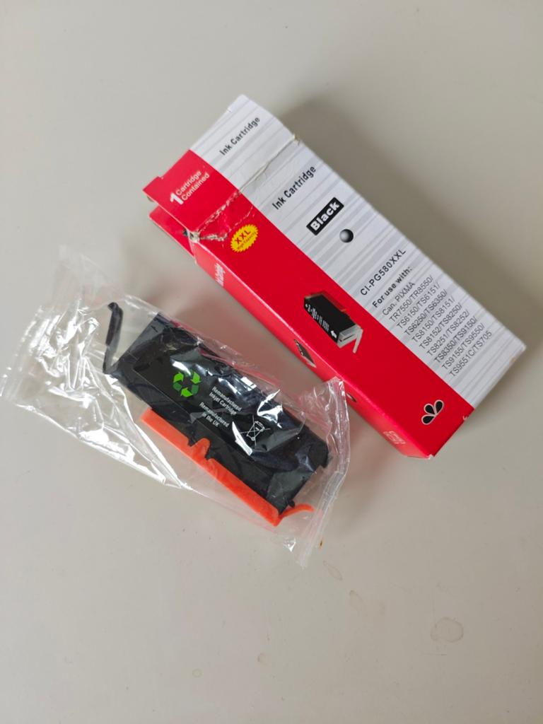 CI-PG580XXL Zwarte Inktcartridge voor Canon PIXMA, Zwart-en-wit printen, Canon (compatibel), Inkjetprinter, Nieuw
