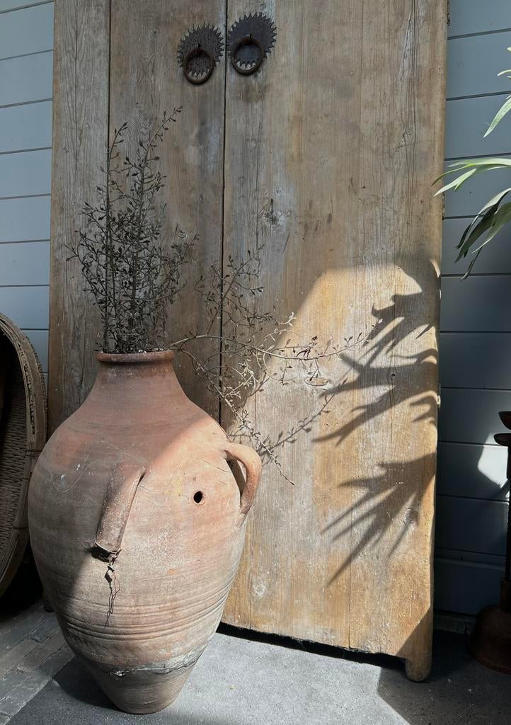 Oude Marokkaanse amfora olijfkruik sober sleets imperfect, Antiek en Kunst, Ophalen