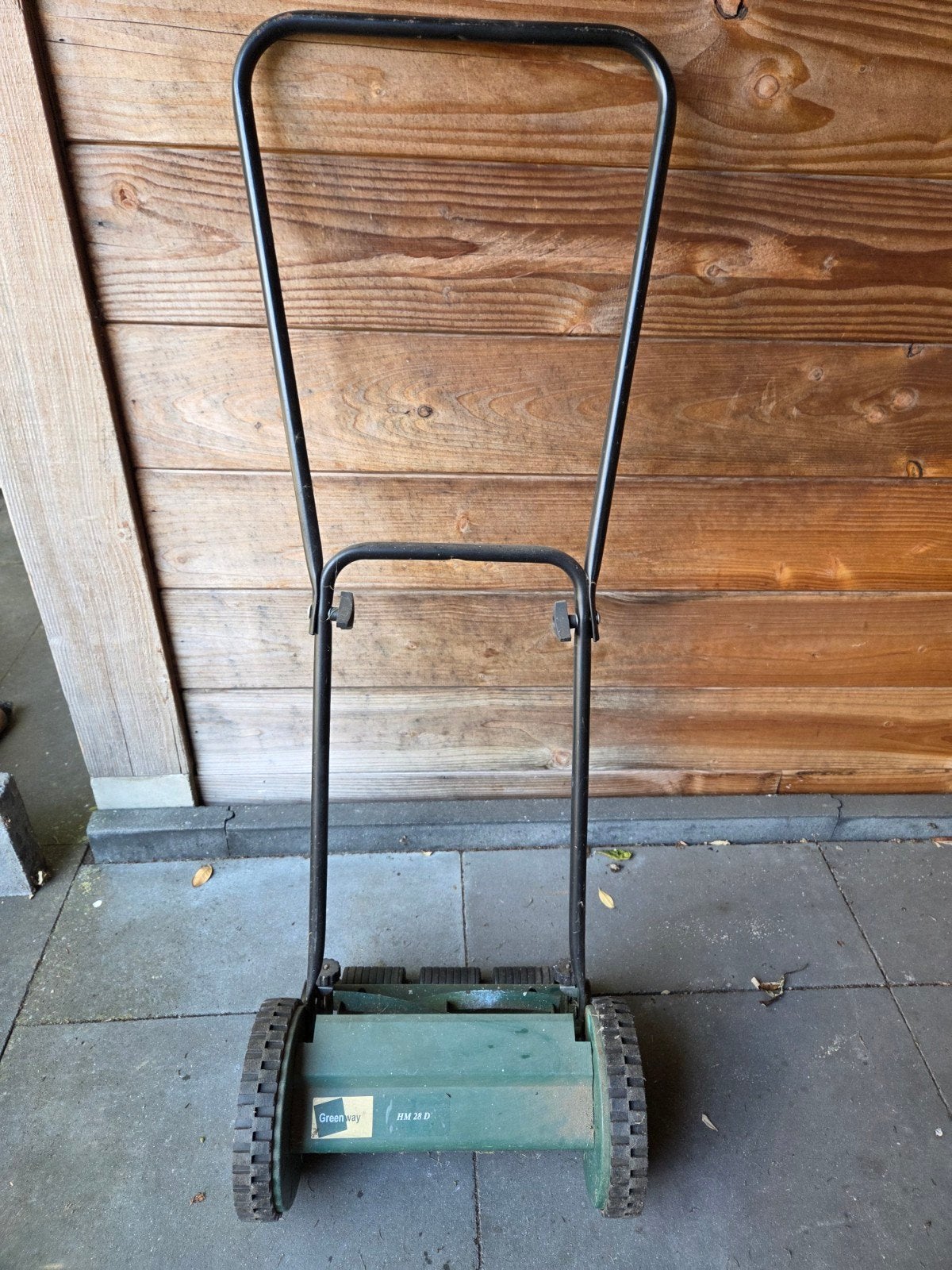 greenway HM 28 D ouderwetse hand grasmaaier, werkt nog prima, Tuin en Terras, Ophalen, Gebruikt, Handgrasmaaier, Greenway