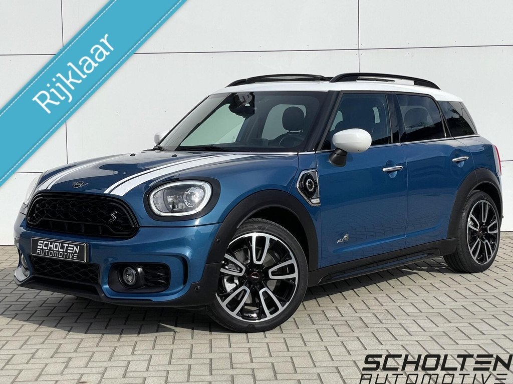 Mini Countryman 1.5 Cooper S E ALL4 Chili JCW Pano Leder H&K, Auto's, Automaat, Gebruikt, Blauw, Bedrijf