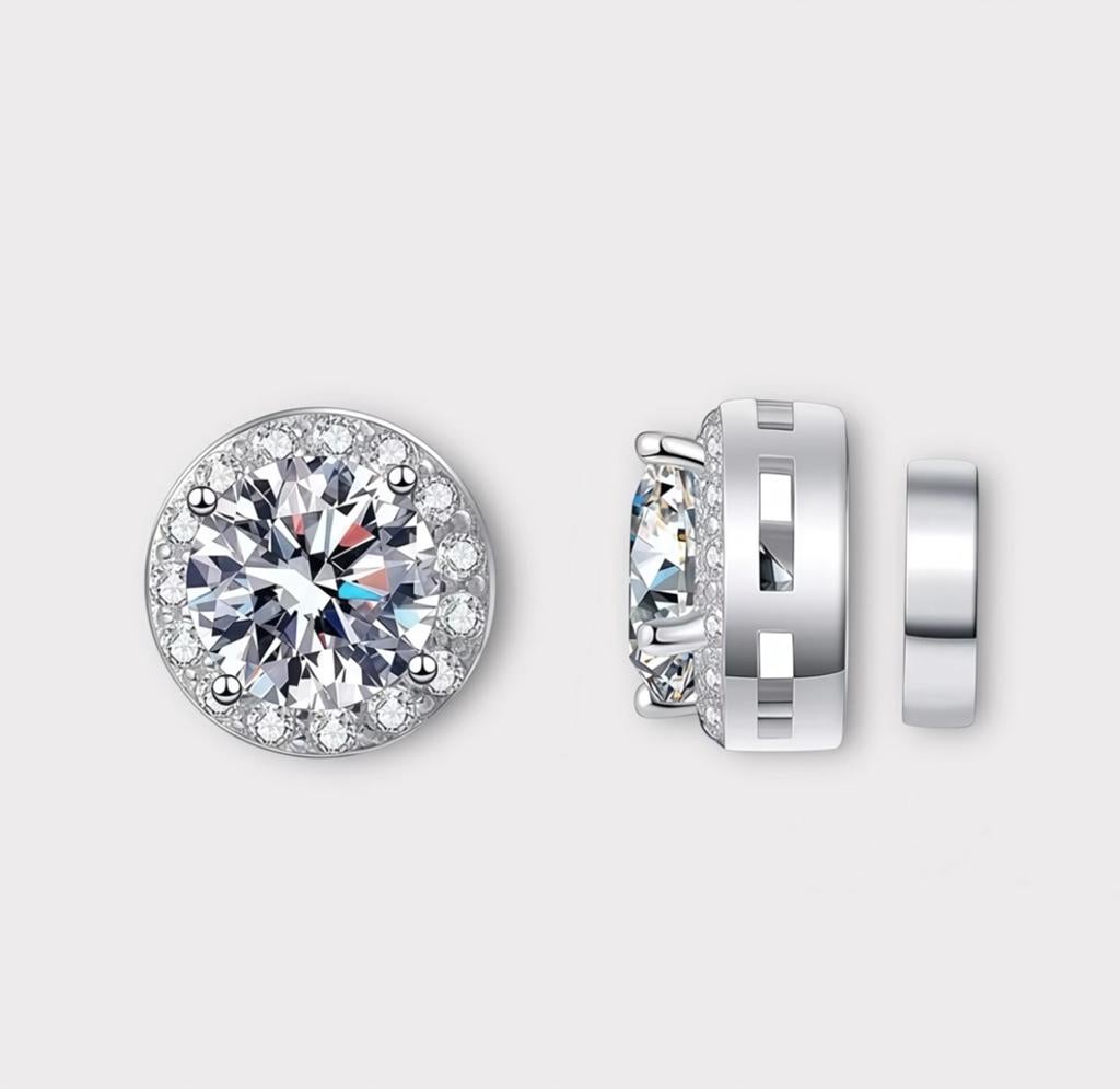 Moissanite Oorbellen ,Echt Zilver, Inclusief GRA Certificaat, Sieraden, Tassen en Uiterlijk, Oorbellen, Ophalen of Verzenden, Nieuw