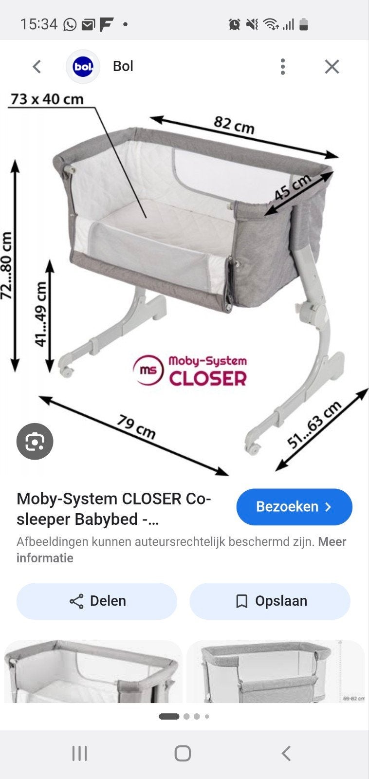 Moby-System closer Co-Sleeper Cosleeper 3-in-1 zijbed, Ophalen of Verzenden, Zo goed als nieuw, Wieg