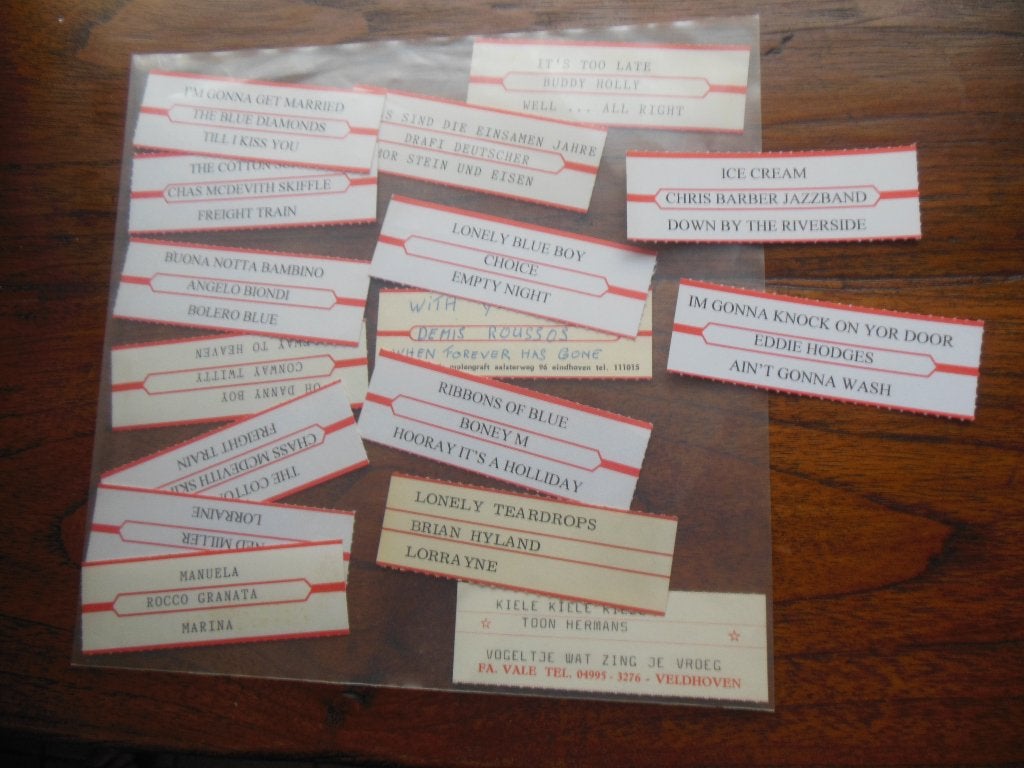 single jukebox labels origineel en geprinte, Gebruikt, Ophalen of Verzenden, Overige typen, Overige genres