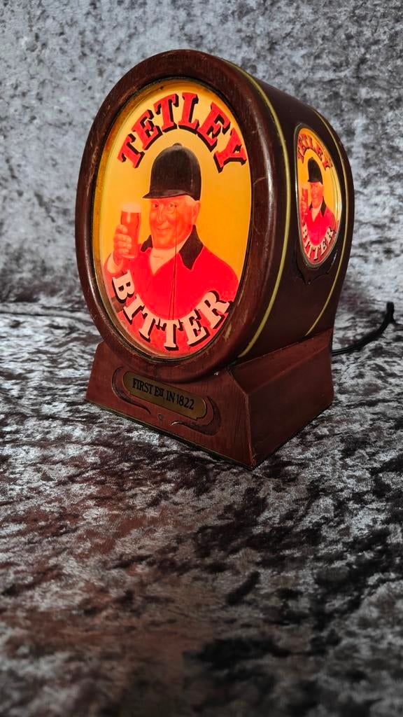 Oud houten lichtbakje Tetley Bitter, Ophalen of Verzenden, Gebruikt, Overige onderwerpen