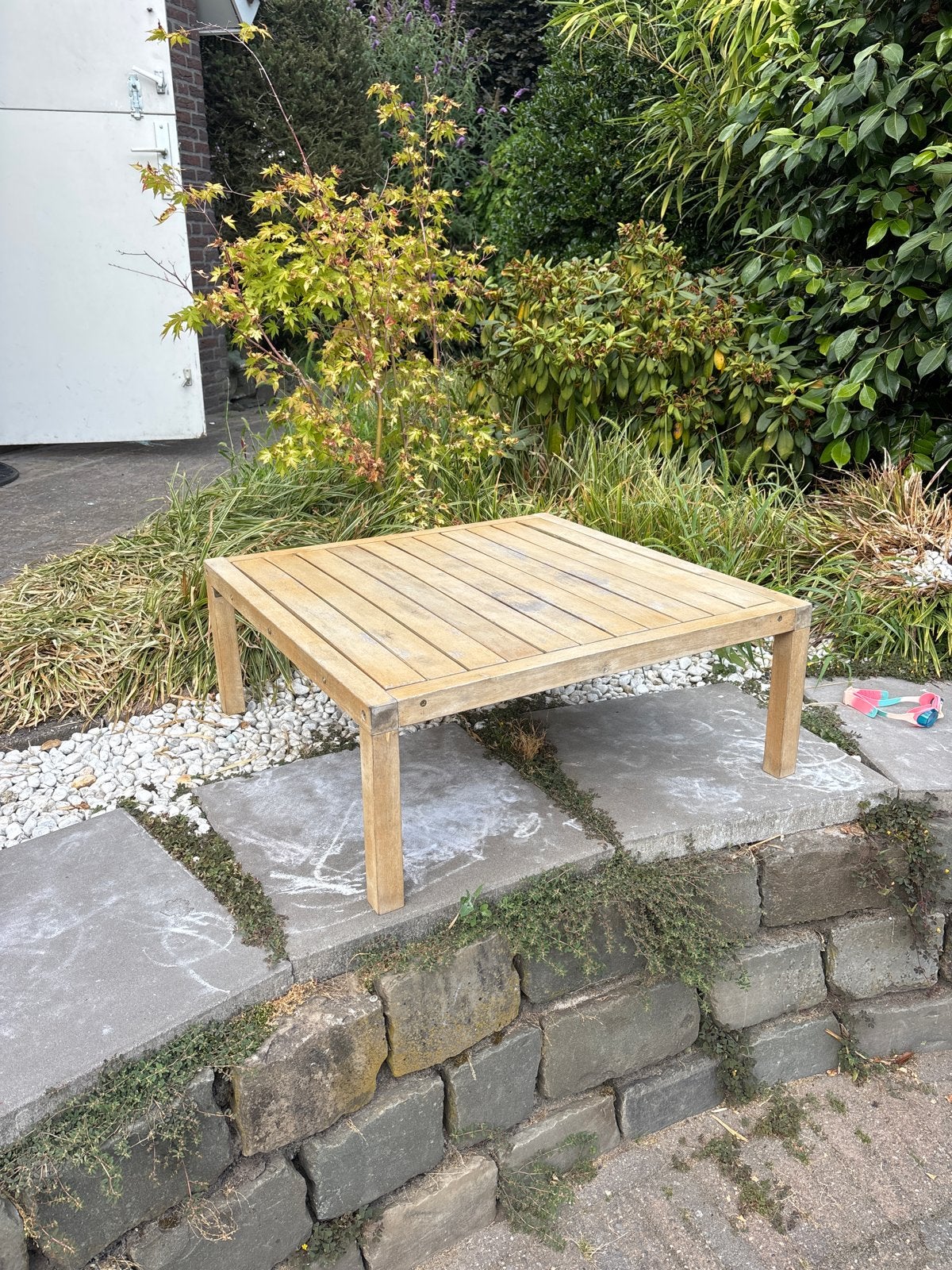 Houten tuintafel - gratis ophalen, Ophalen, Gebruikt, Vierkant, Hout