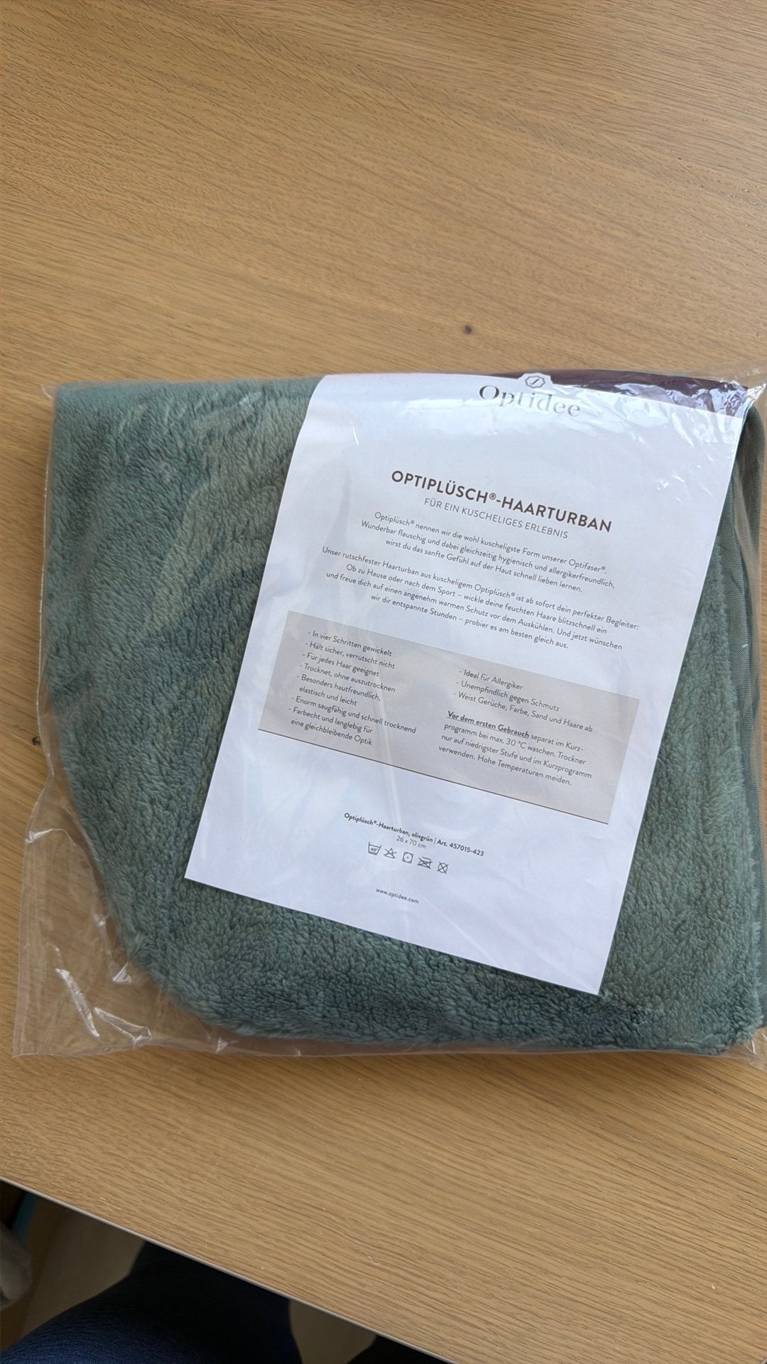 Optidee haartulband Optipluche groen NIEUW, Eenpersoons, Dekbedovertrek, Nieuw, Ophalen of Verzenden