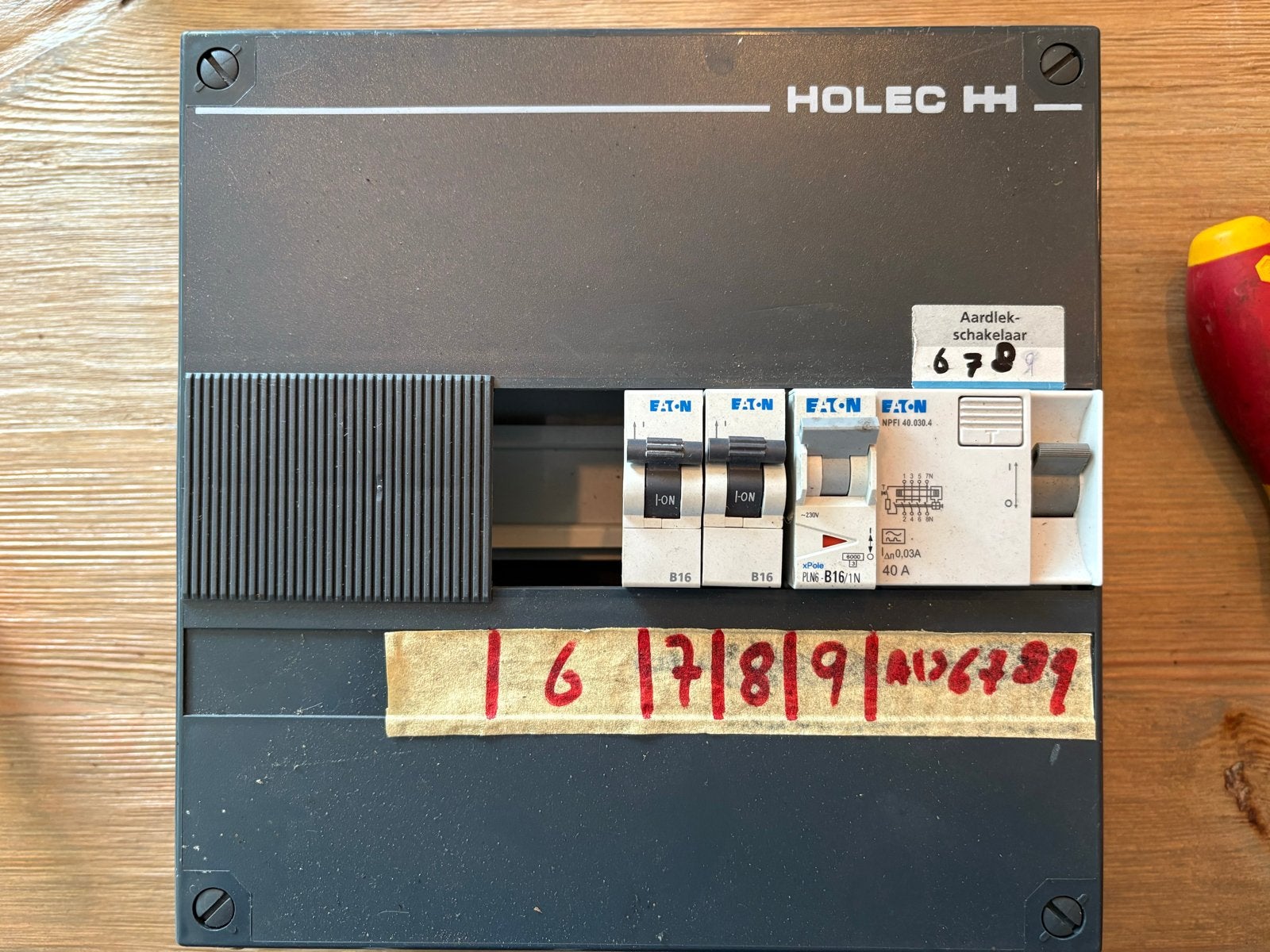 Holec H1 Groepenkast 1x ALS 3x automaat, Ophalen, Gebruikt, Eaton, Groepenkast