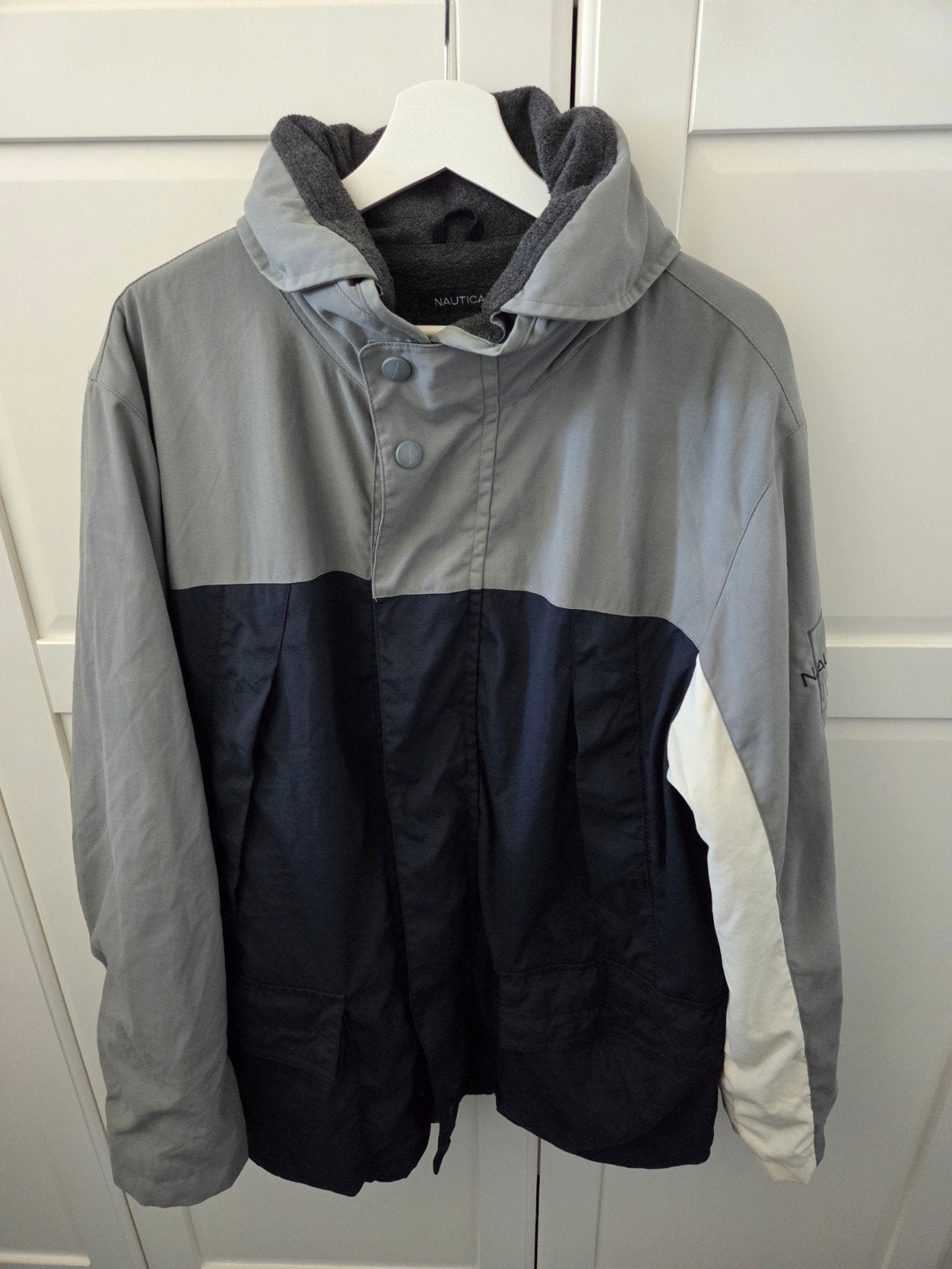 Nautica herenjas - Maat M - Grijs, blauw en wit, Nautica, Ophalen of Verzenden, Zo goed als nieuw, Meerkleurig