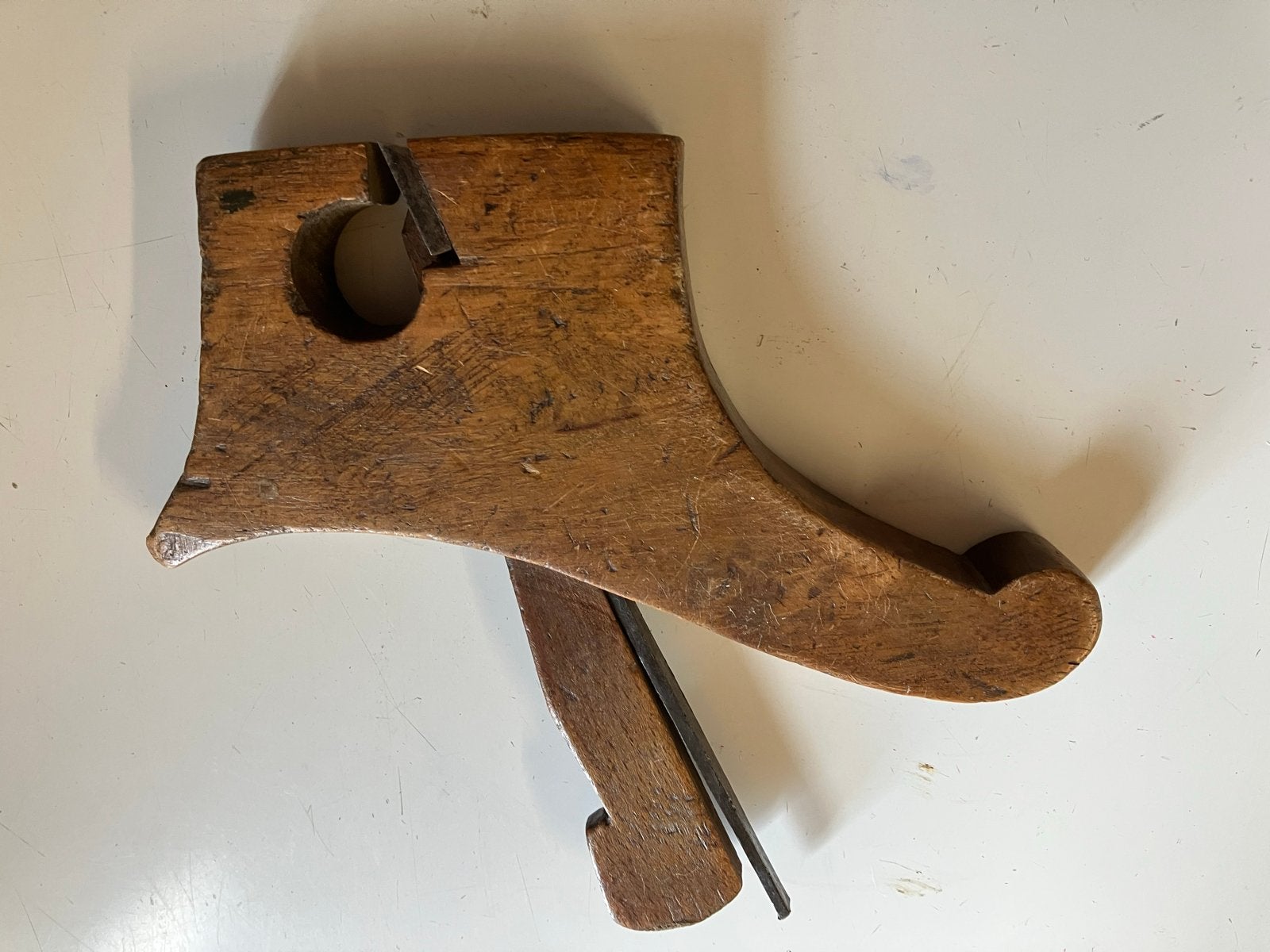 Antieke houten schaaf - Handgereedschap wagemakersschaaf, Ophalen of Verzenden