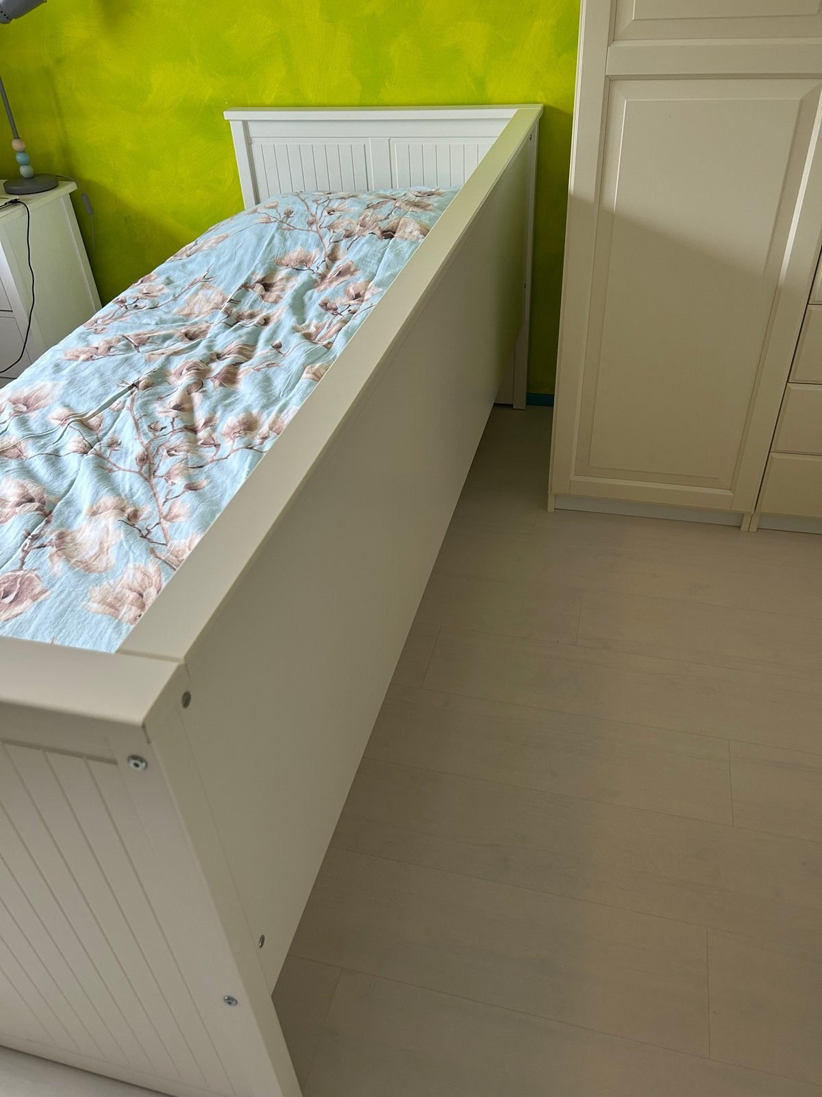 Ikea Hemnes Bedbank 80x200 cm met opberglades, Ophalen, Eenpersoons, Wit, 80 cm