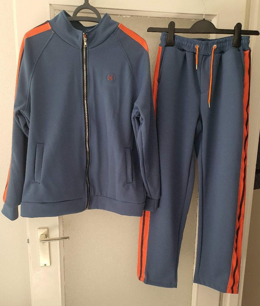 Stoere Blauw/Oranje Trainingspak maat: XXL, Blauw, Overige typen, Nieuw, Overige maten