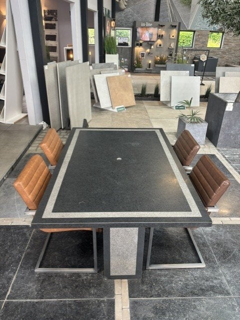 Tuintafel natuursteen -170 x 110 x 74 cm - showroommodel, Ophalen, Gebruikt, Rechthoekig, Overige materialen