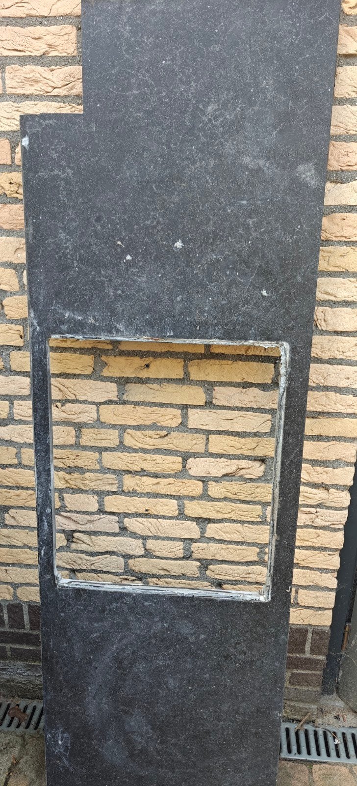 Granieten aanrechtblad met spoelbakuitsparing, Ophalen, Gebruikt, Zwart, 150 tot 200 cm