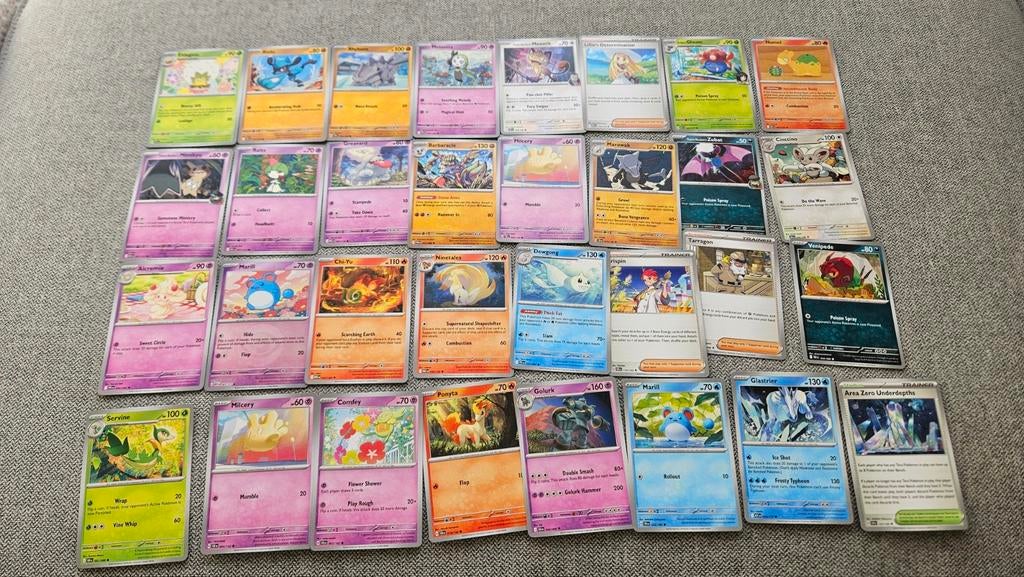 35 Pokémon kaarten: Meowth, Marowak en meer!, Ophalen of Verzenden, Gebruikt, Meerdere kaarten