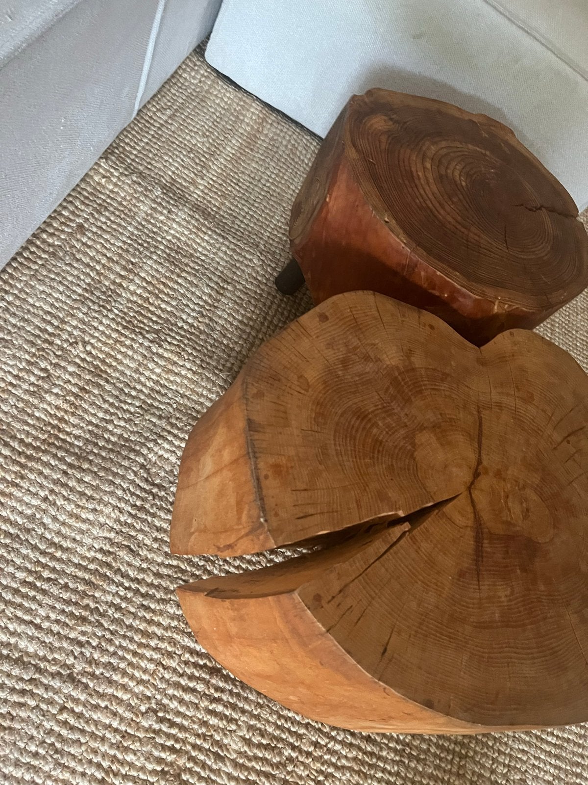 Massieve houten blokken - Bijzettafels/Krukjes, Ophalen, Gebruikt, 50 tot 100 cm, Overige vormen