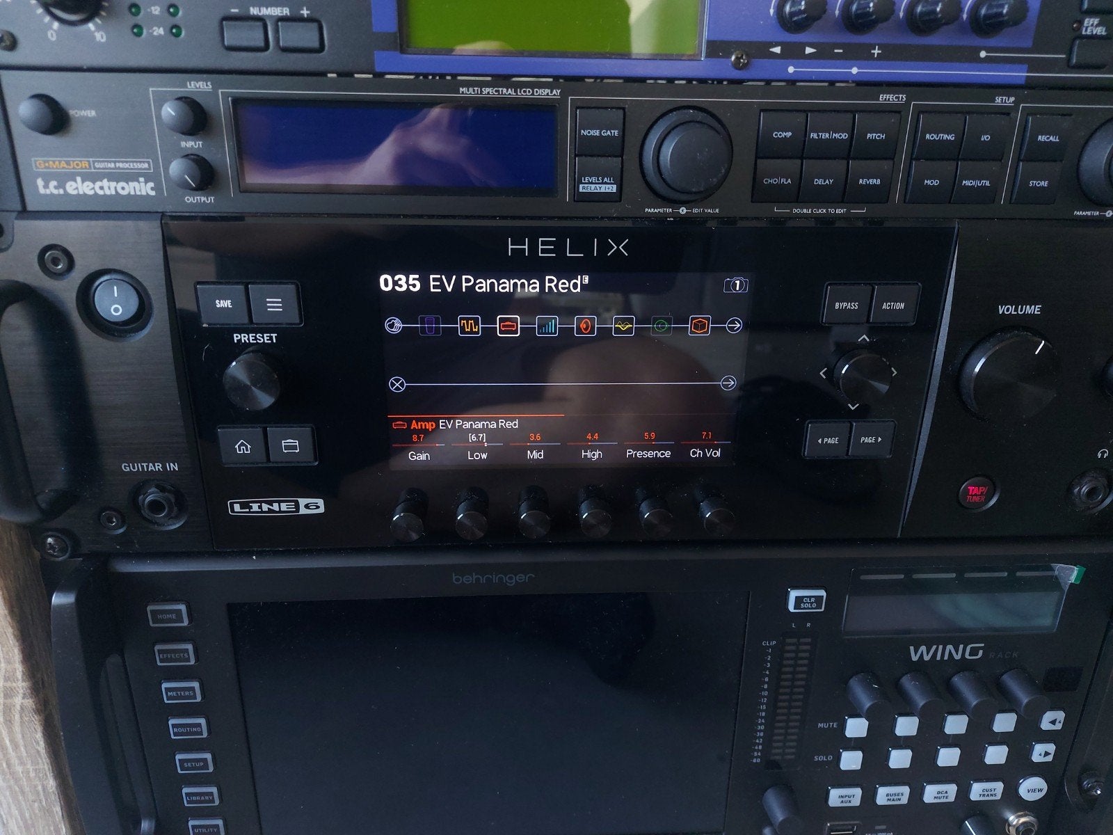 Line 6 Helix Rack met Controller, Muziek en Instrumenten, Ophalen of Verzenden, Gebruikt, Delay of Echo