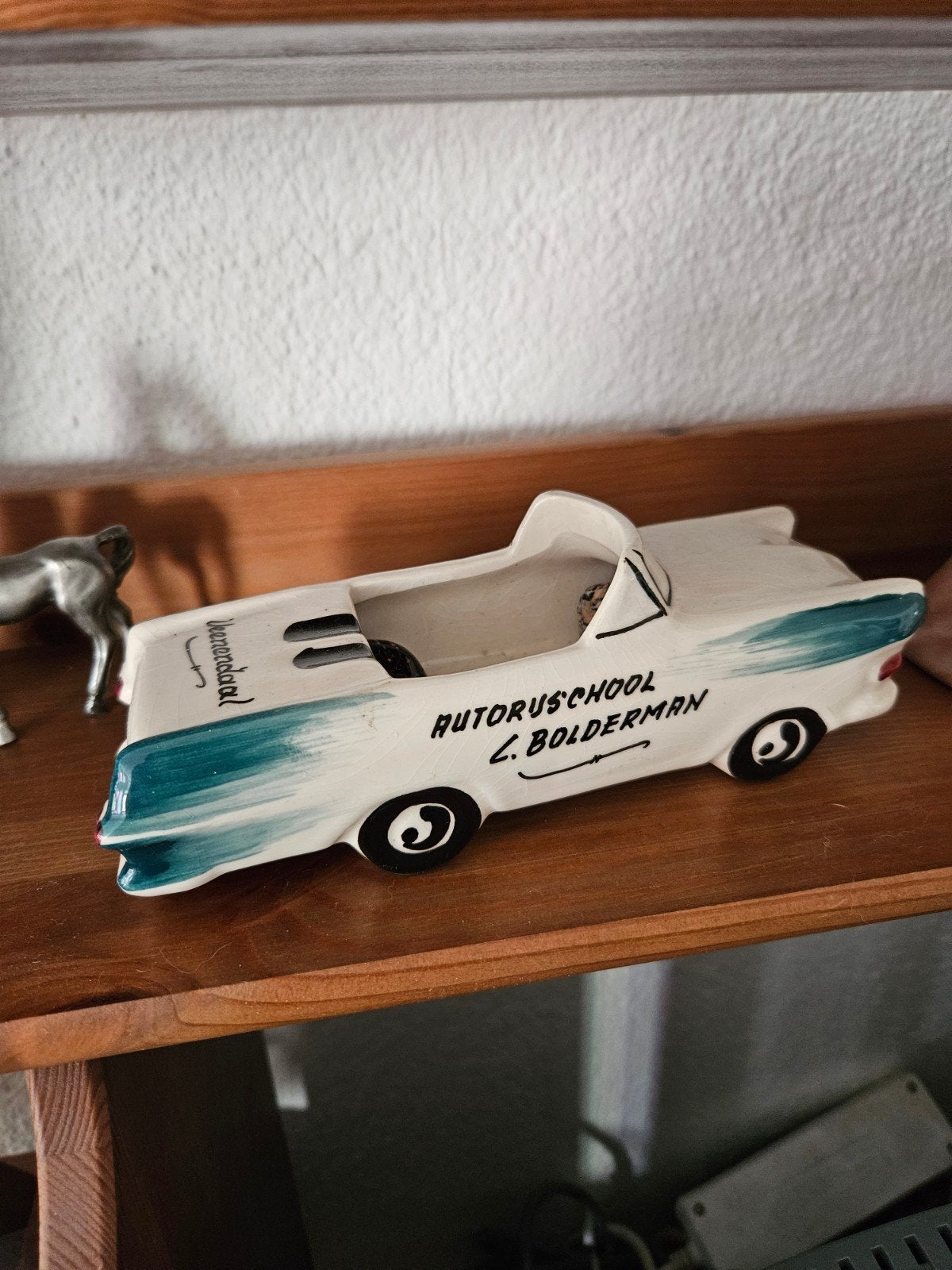 Vintage keramische auto rijschool C. Bolderman, Ophalen of Verzenden