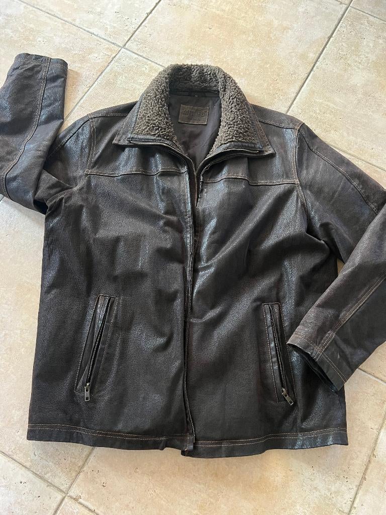 heren jas bruin leer XXXL Mustang zeer nette staat, Kleding | Heren, Jassen | Winter, Bruin, Overige maten, Ophalen of Verzenden