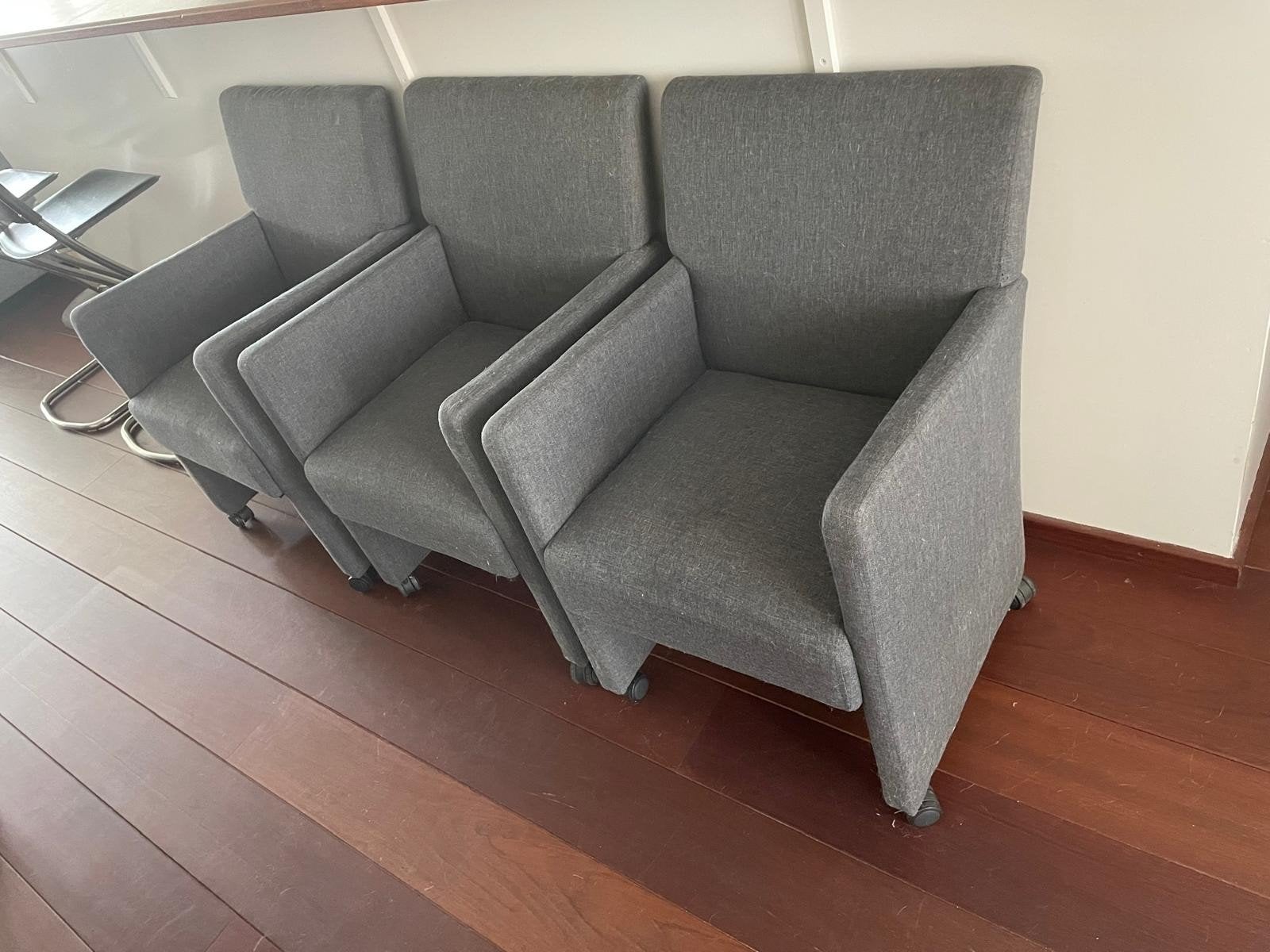 6 grijze stoelen, Huis en Inrichting, Banken | Sofa's en Chaises Longues, Ophalen, Gebruikt, Eenpersoons, Minder dan 75 cm