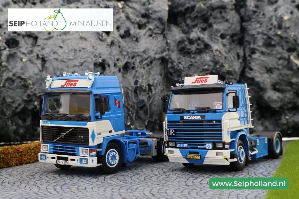 TEKNO Sties Volvo / Scania trekkers, Hobby en Vrije tijd, Modelauto's | 1:50, Info@seipholland.nl, Nieuw, Bus of Vrachtwagen, Nederland