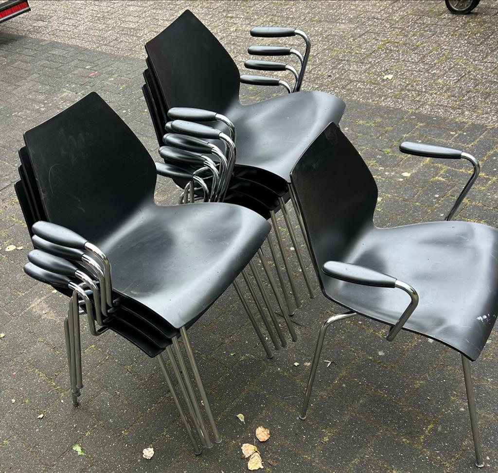 Partijtje van 9x Kartell Maui met armleuning, Ophalen, Kunststof, Zwart, Zo goed als nieuw