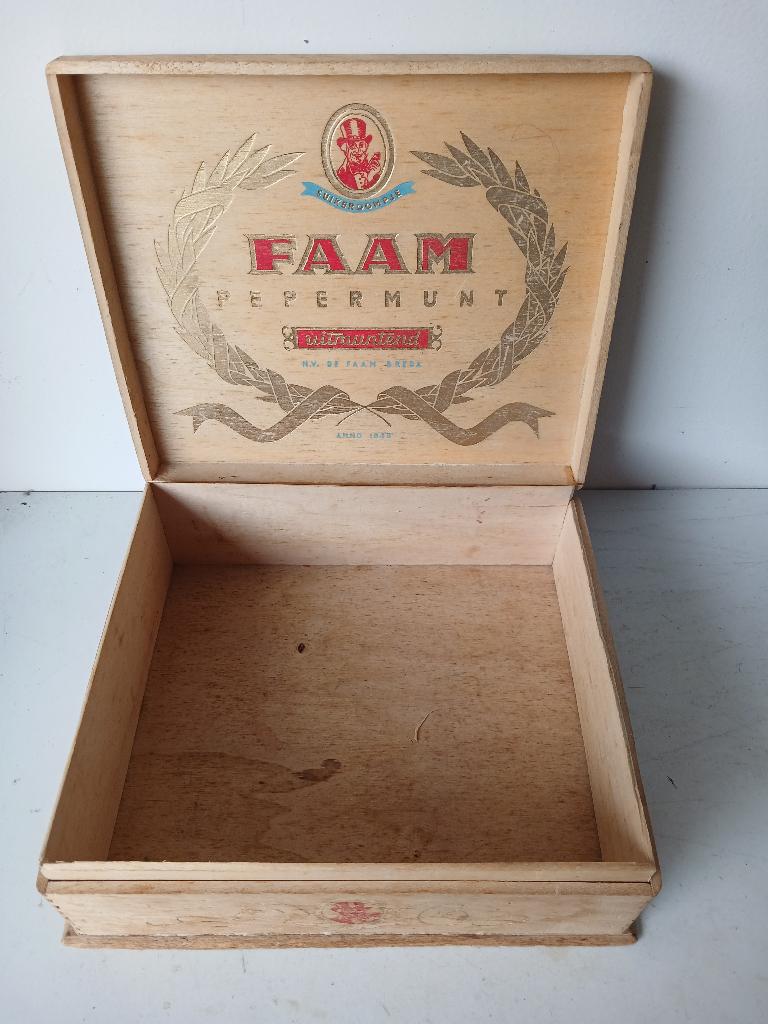 oud toonbankkistje  Faam pepermunt ca. 24*20*8 cm, Verzenden