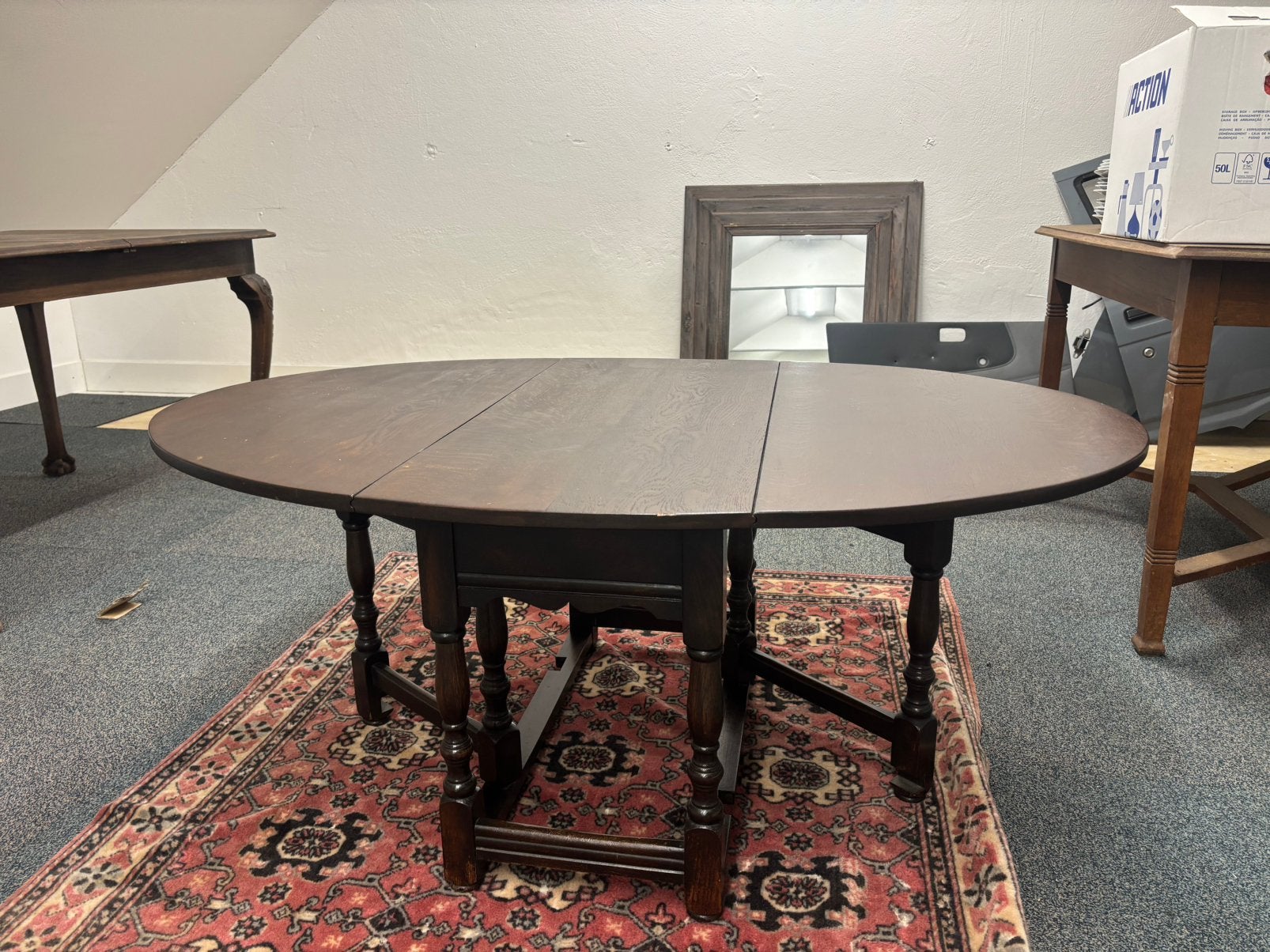 Antieke hangoor salontafel, Ophalen, 100 tot 150 cm, 50 tot 100 cm, Zo goed als nieuw