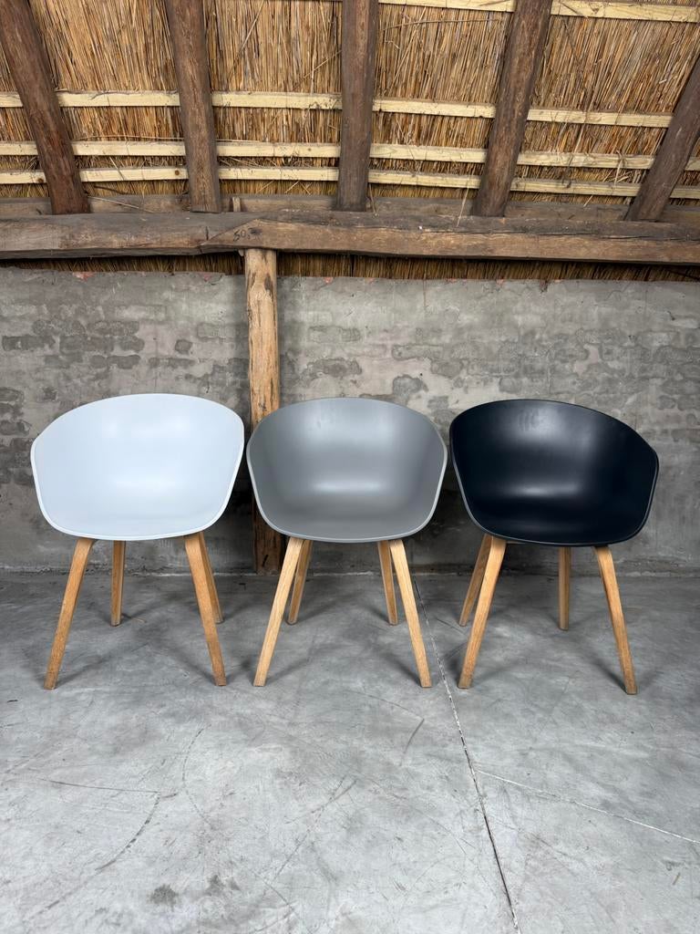 10 HAY AAC22 (4 grijs, 6 zwart), Huis en Inrichting, Stoelen, Hout, Wit, Ophalen of Verzenden, Vijf, Zes of meer stoelen