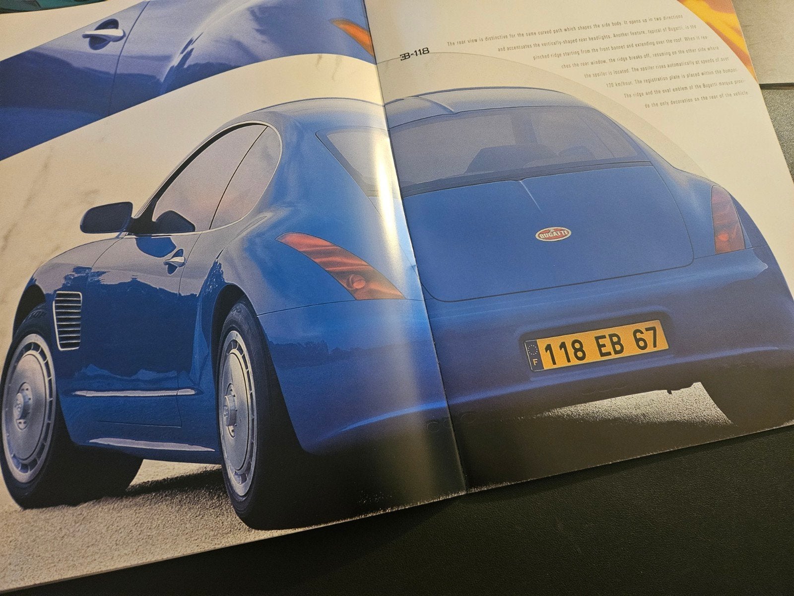 Brochure Bugatti EB-118 Giugiaro, Ophalen of Verzenden, Zo goed als nieuw, Overige merken
