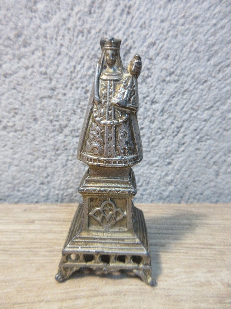 Oud metalen Maria beeldje Notre Dame de Montaigu, Ophalen of Verzenden