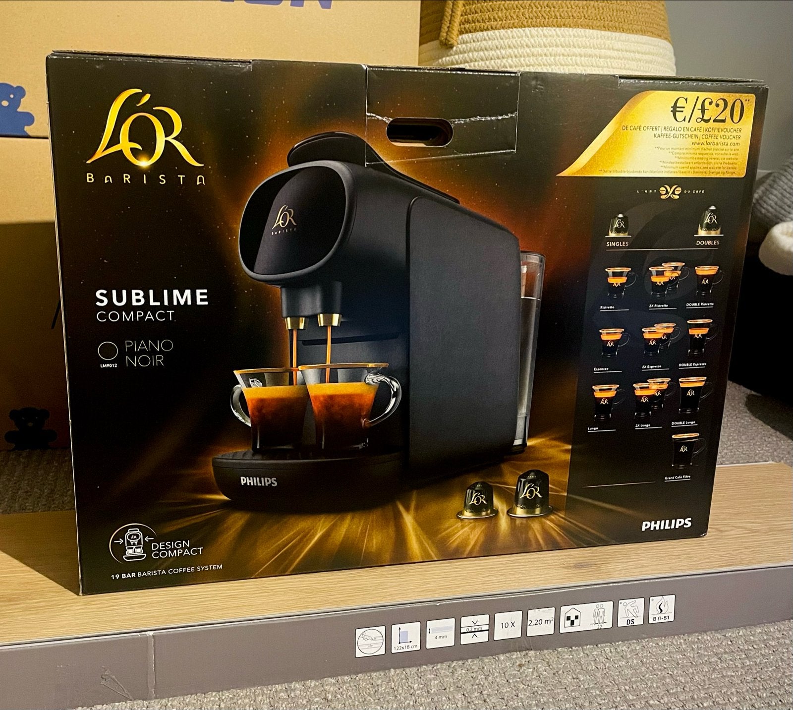 L'OR Barista Sublime Compact Piano Noir koffiemachine, Ophalen, Espresso apparaat, Nieuw, 2 tot 4 kopjes