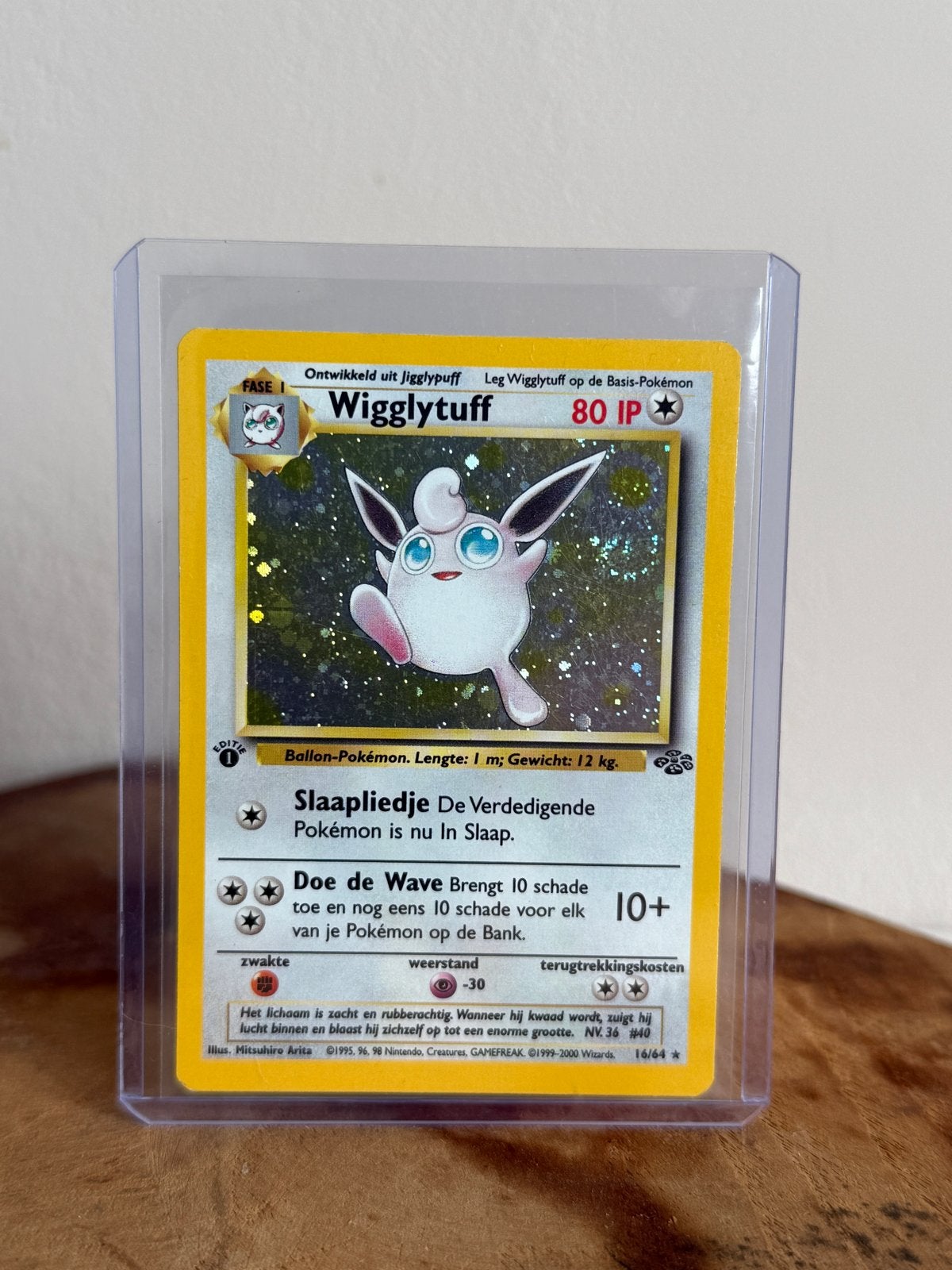 Wigglytuff 16/64 1st edition Nederlands -Swirl, Hobby en Vrije tijd, Verzamelkaartspellen | Pokémon, Ophalen of Verzenden, Zo goed als nieuw